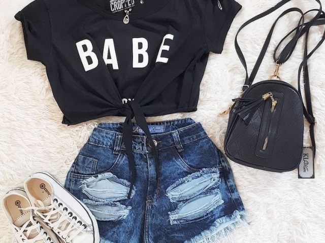 Cropped, short e tênis