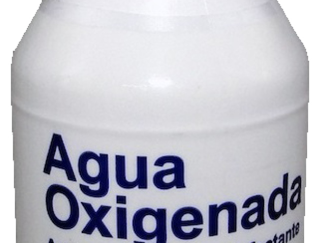 Com água oxigenada.