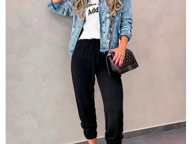 Look black + jeans