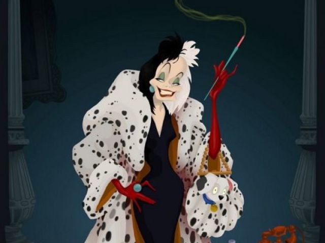 Cruella Devil não gosto de animais mui menos de cachorro.