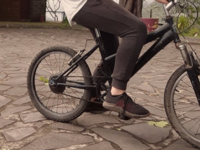 Minha bicicleta modificada para corridas em descida
