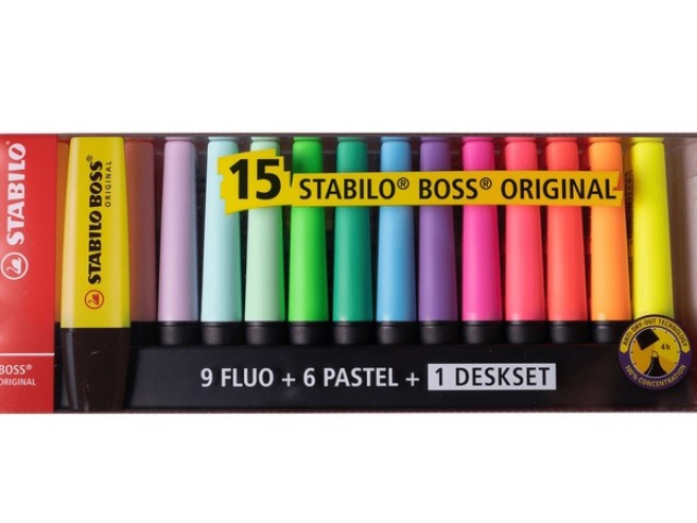 Stabilo boss? Que tal todas as cores?