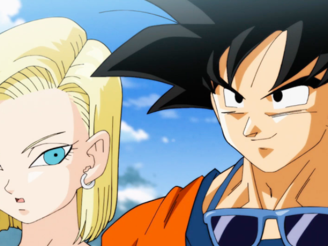 Goku e androide 18