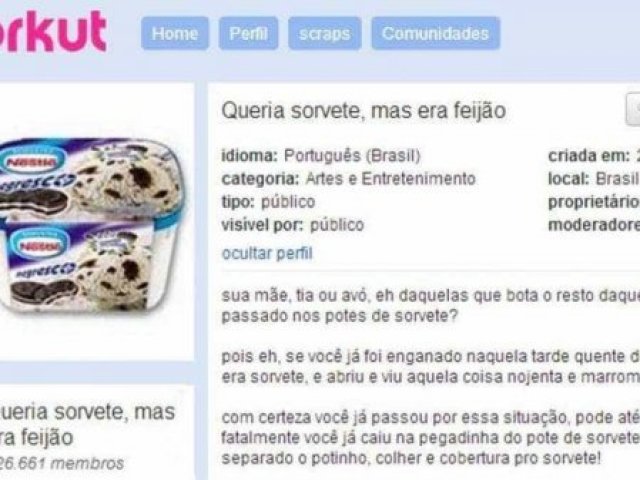 Queria sorvete, mas era feijão