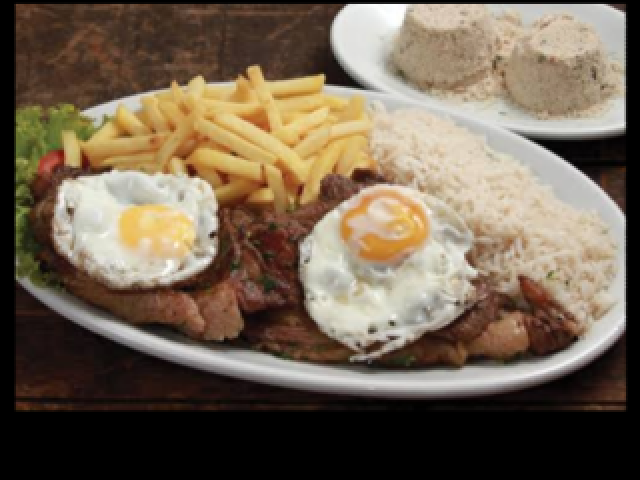 Carne arroz batata e ovos