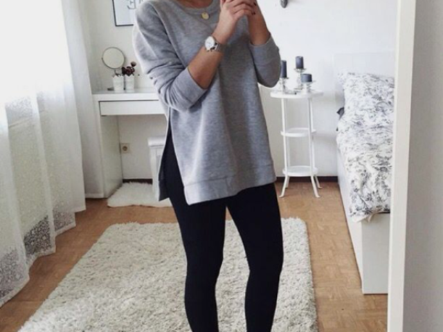 đ»Blusa longa e calça pretađ»
