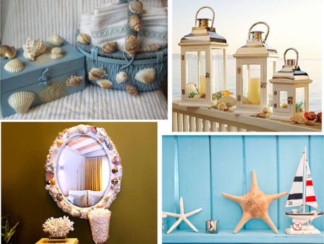Objetos de decoração praianos