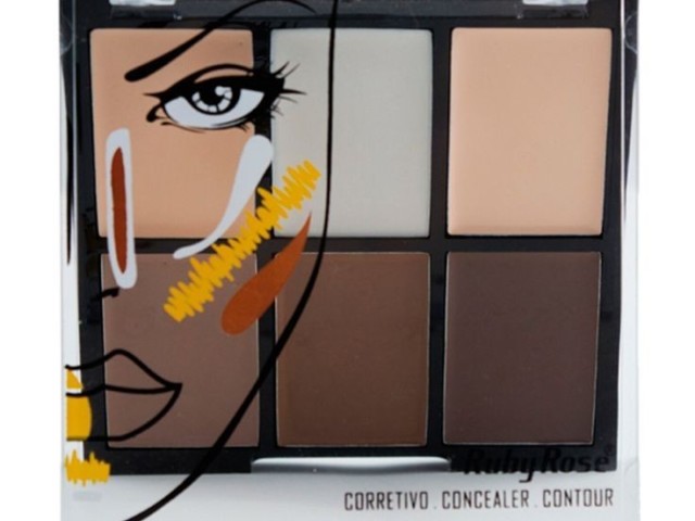 PALETA DE CORRETIVO E CONTORNO CREMOSO RUBY ROSE