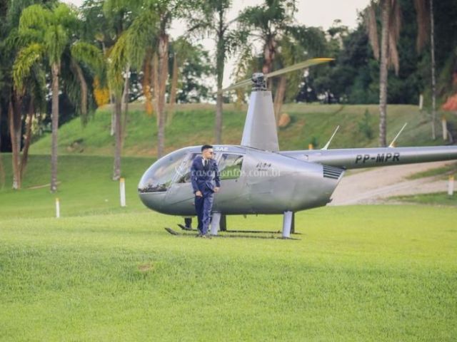 de helicóptero...