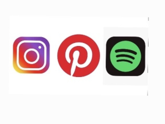 Instagram, Pinterest, Spotify