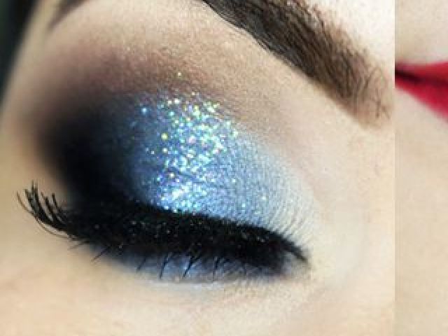 Azul com glitter