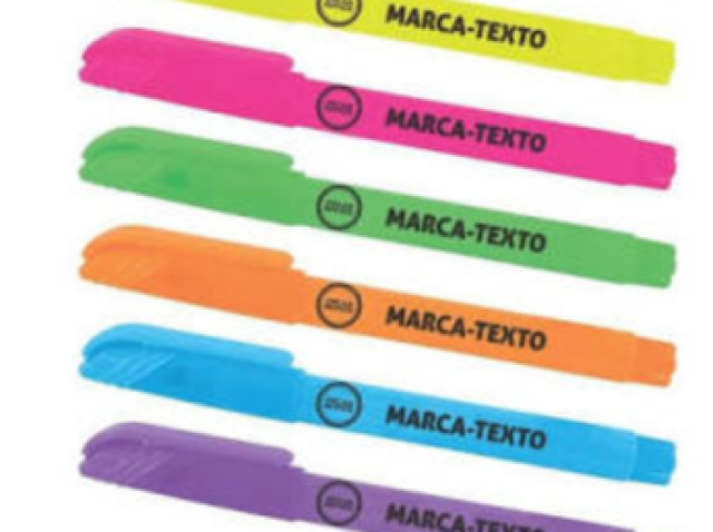 Marca texto cores fortes e lindas