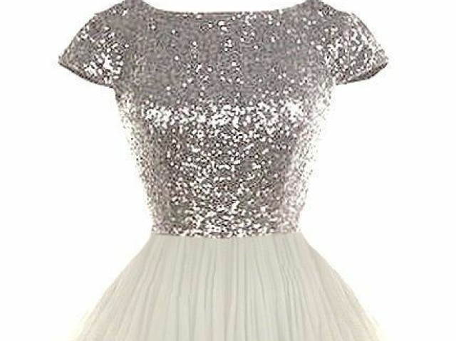 Vestido prata com branco