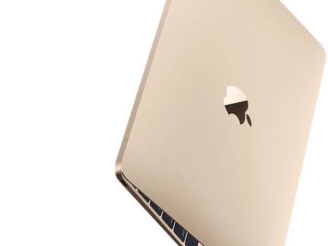 Um computador novo dourado