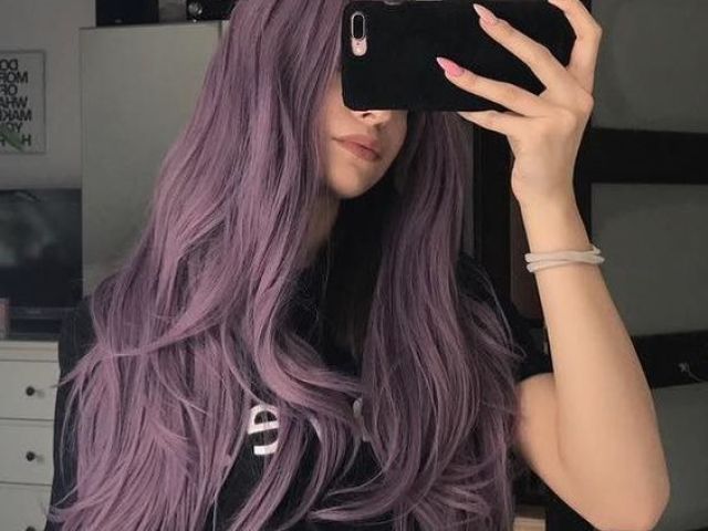Cabelo roxo longo