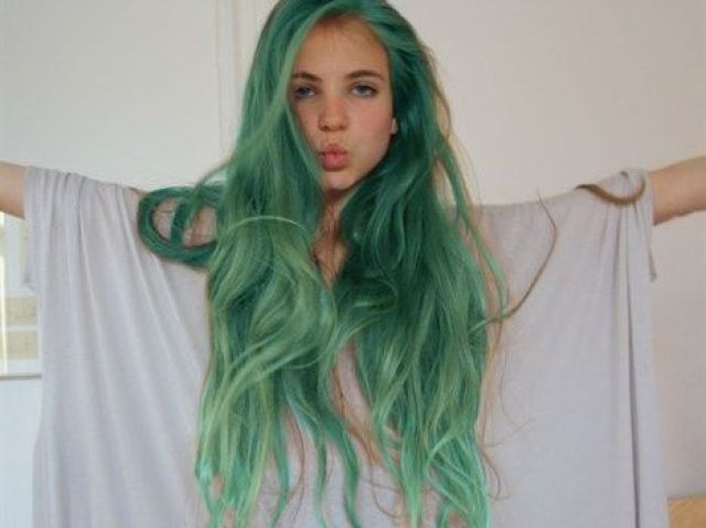 Cabelo verde longo