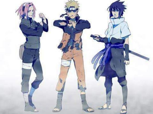 Sakura Haruno, Naruto Uzumaki e Sasuke Uchiha