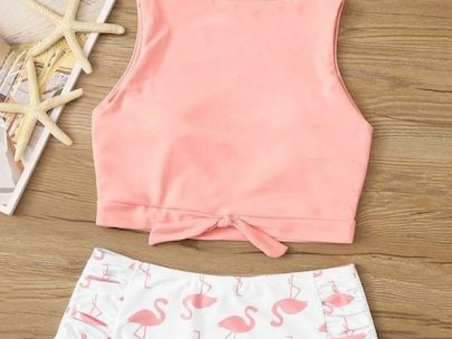 Desculpa pela parte cortada mais é de flamingo.