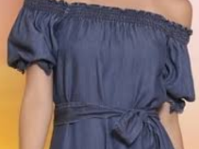 Um vestido ombro a ombro jeans (elegante e delicado! )