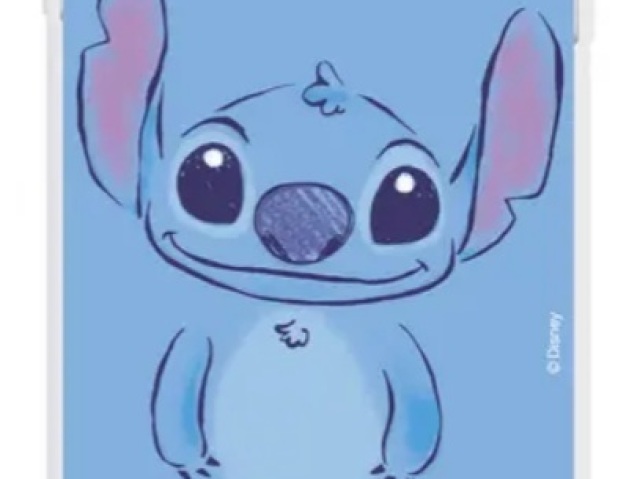 (Tá cortada, pois não sou eu que regula o tamanho, mas percebemos que é do stich e azul bebê)