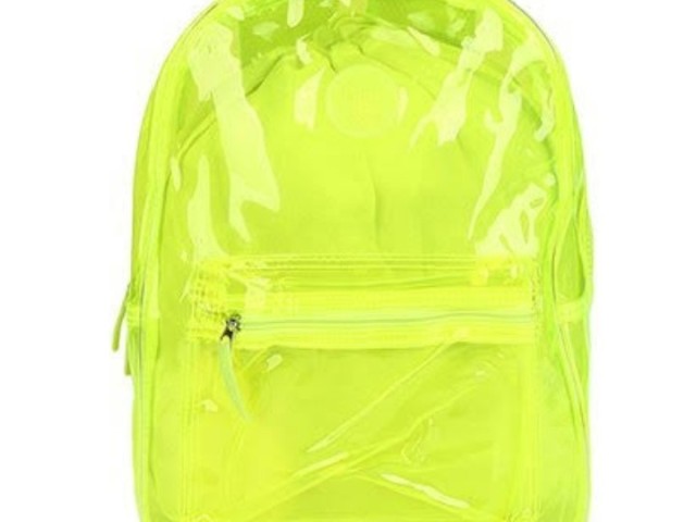 Mochila transparente amarelo florecente