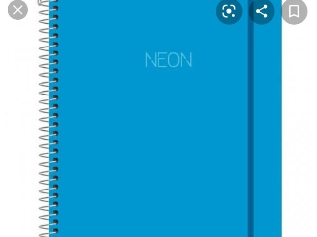 Caderno azul neon basico