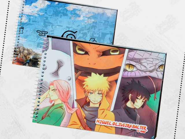 Caderno com tema de anime!