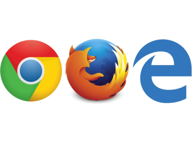 Chrome, Microsoft edge, Mozilla Firefox