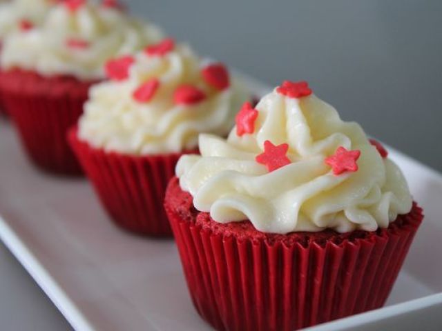 Cupcake de veludo vermelho