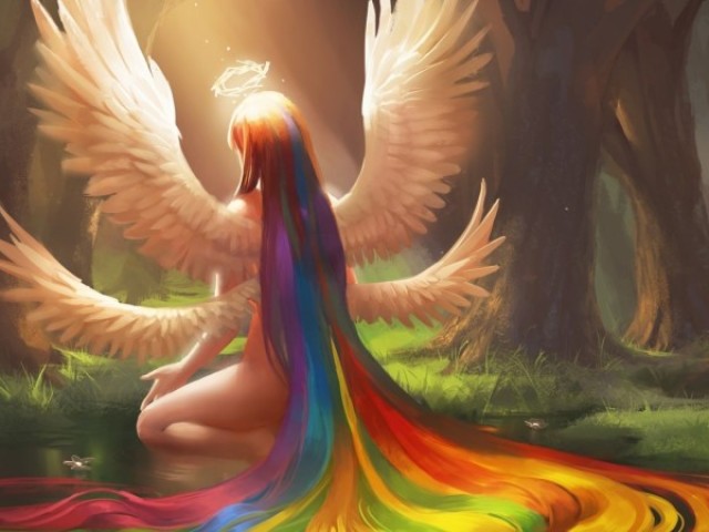 Anjo do arco-íris🌈👼🏼