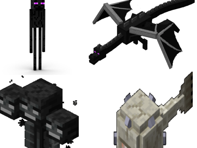 enderman,ender dragon,wither ,guardian boss