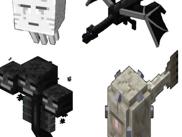 ghast , ender dragon, wither,guardian boss