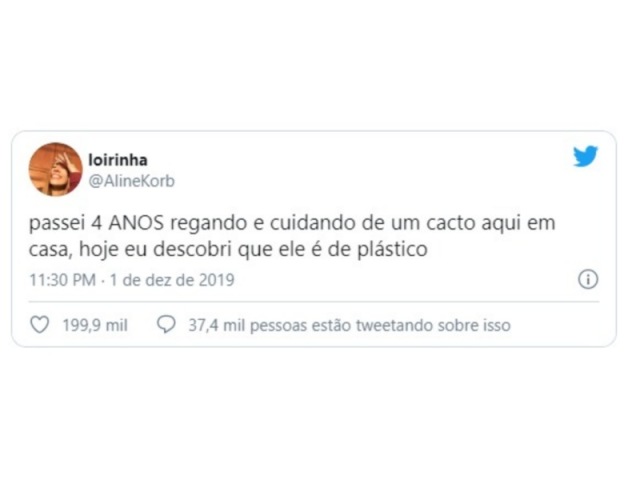 "passei 4 anos regando e cuidando de um cacto aqui em casa, hoje descobri que ele é de plástico"