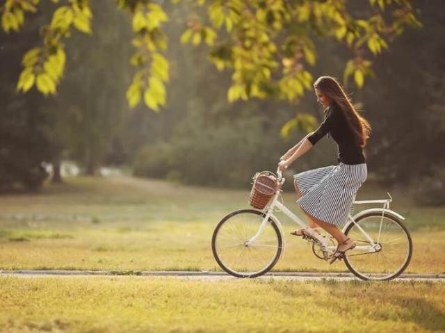 de bicicleta