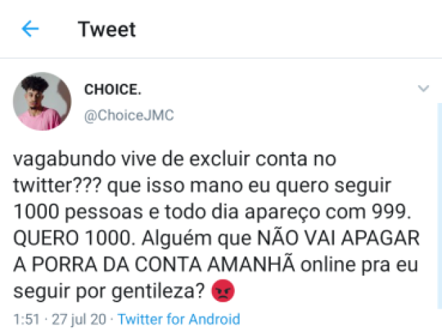 choice mandando o surto