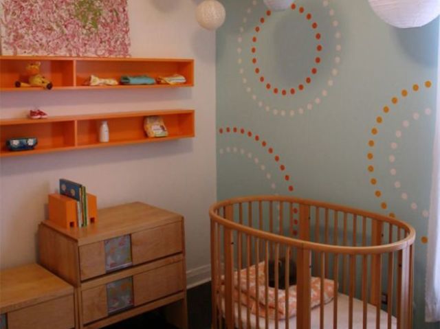 Quarto de bebê feminino laranja