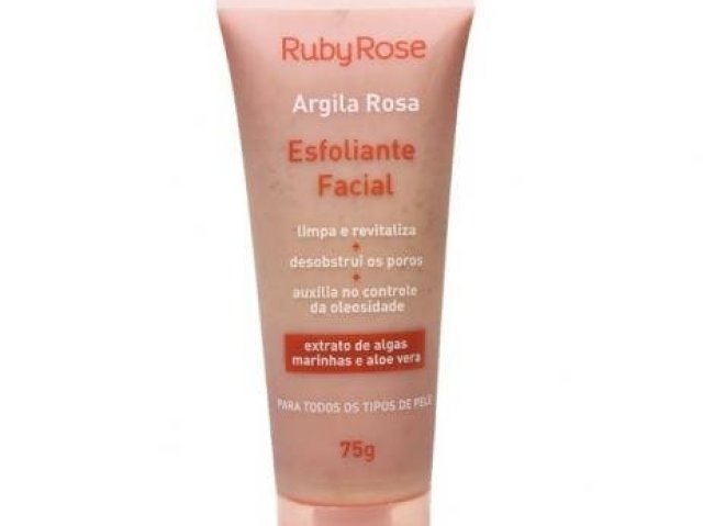 Esfoliante facial de argila rosa- Ruby Rose