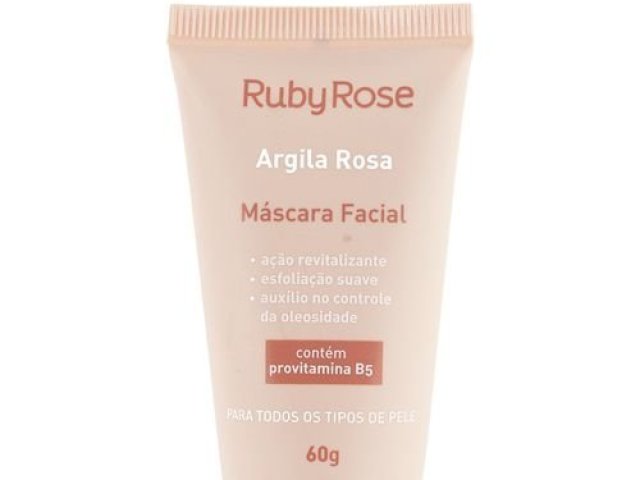 Máscara facial de argila rosa- Ruby Rose
