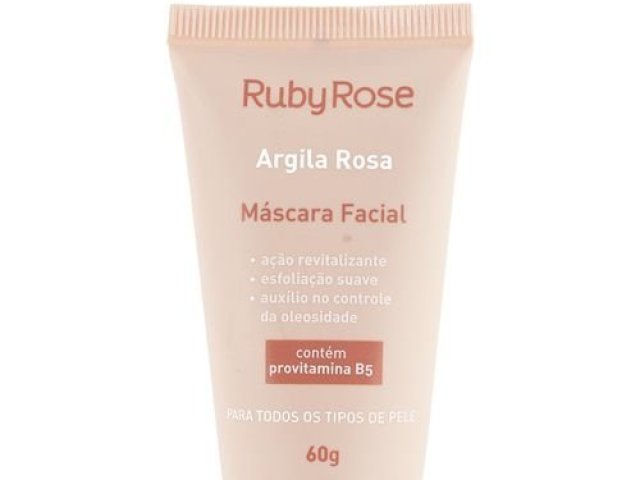 Máscara facial de argila rosa- Ruby Rose