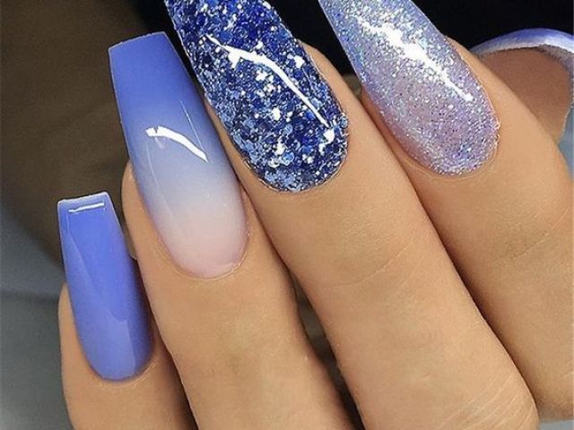 azul, com mt glitter