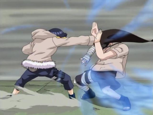 lutando com seu primo Neji