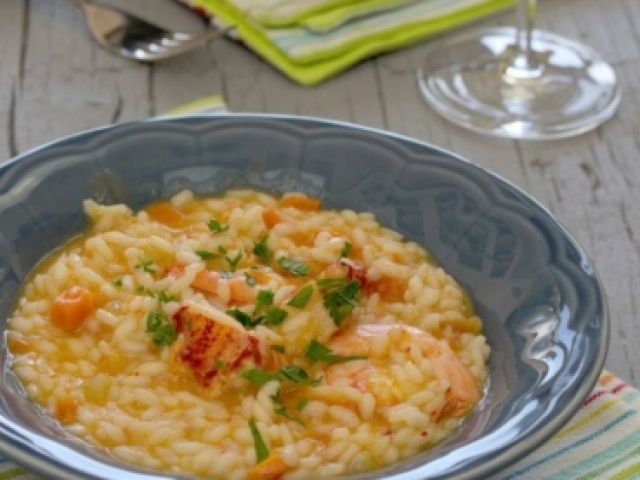 Risoto de lavagante com camarão