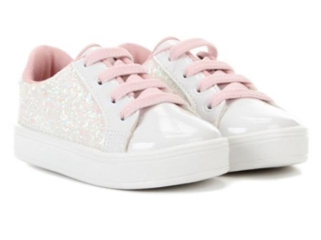 Branco e rosa com glitter