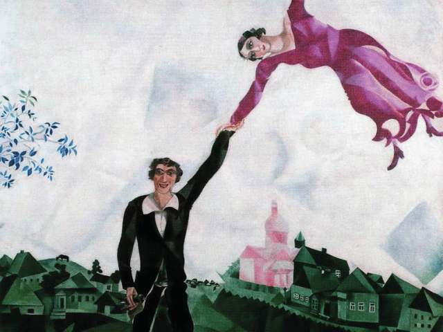 O Passeio, Marc Chagall
(fonte: https://bit.ly/2Q8hoTy)