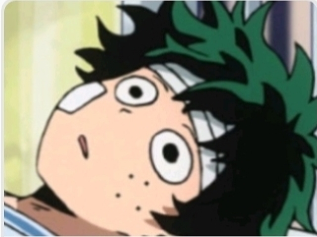 ???- Oi tudo bem? Não vai comer?
Vc- Não, não tô com fome..
???- Desculpa esqueci de me apresentar, sou Izuku Midoriya se quzer pode me chamar de Deku.
Vc- Legal Deku, bom vc sabe meu nome, então vc não vai comer não?!
Deku- não.. posso te fazer compania? 
Vc- Claro! É chato ficar sozinha.
Deku- Verdade. :)