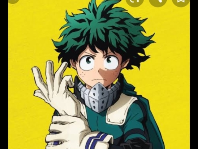 Deku: Bom.. Comparado a sua ela não é nada..
Vc: não.. que isso.. A sua de ve ser muito boa!!
Deku: Obrigado. Bom.. é só super força mesmo..
Vc: Viu só, vc tem super força e faz um ótimo uso dela, já eu não sei controlar muito bem as minhas..
*Ele sorri*