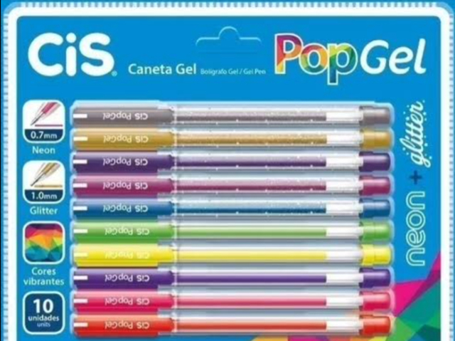 Canetas cis pop gel glitter