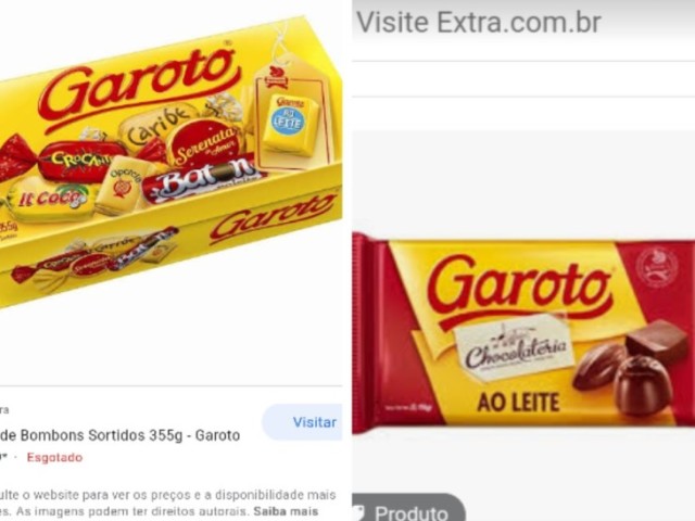 Caixa de bom bom e barra de chocolate