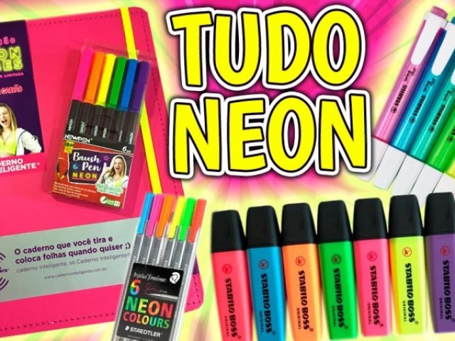 Material escolar neon