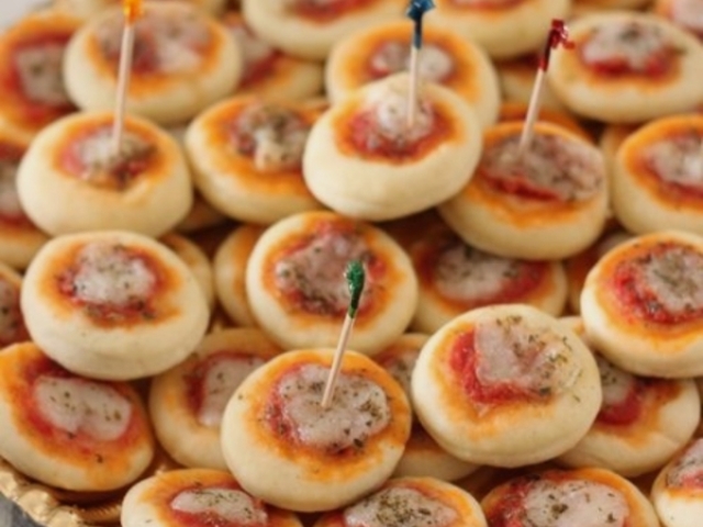 Mini pizas ou amburguers festa simples ou tradicional